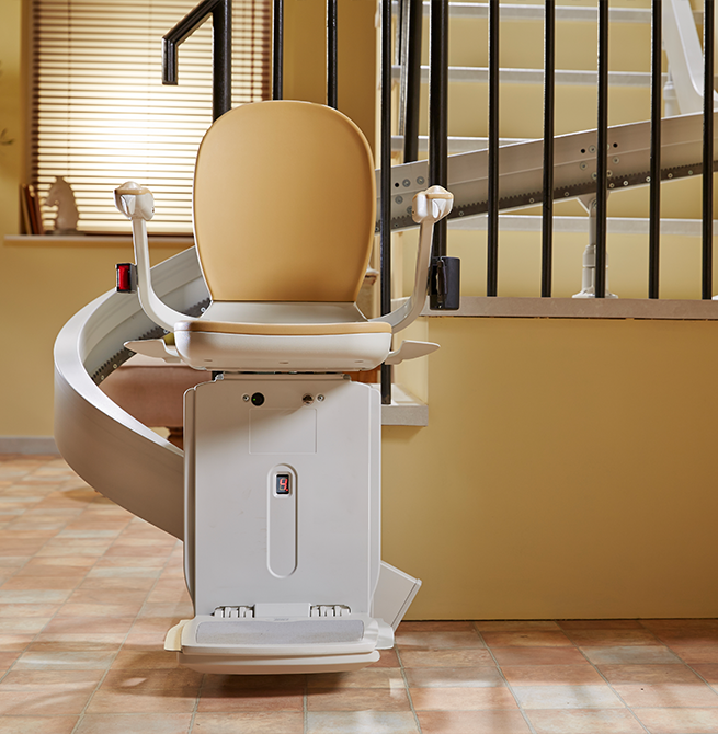Acorn 180 curved stairlift in home